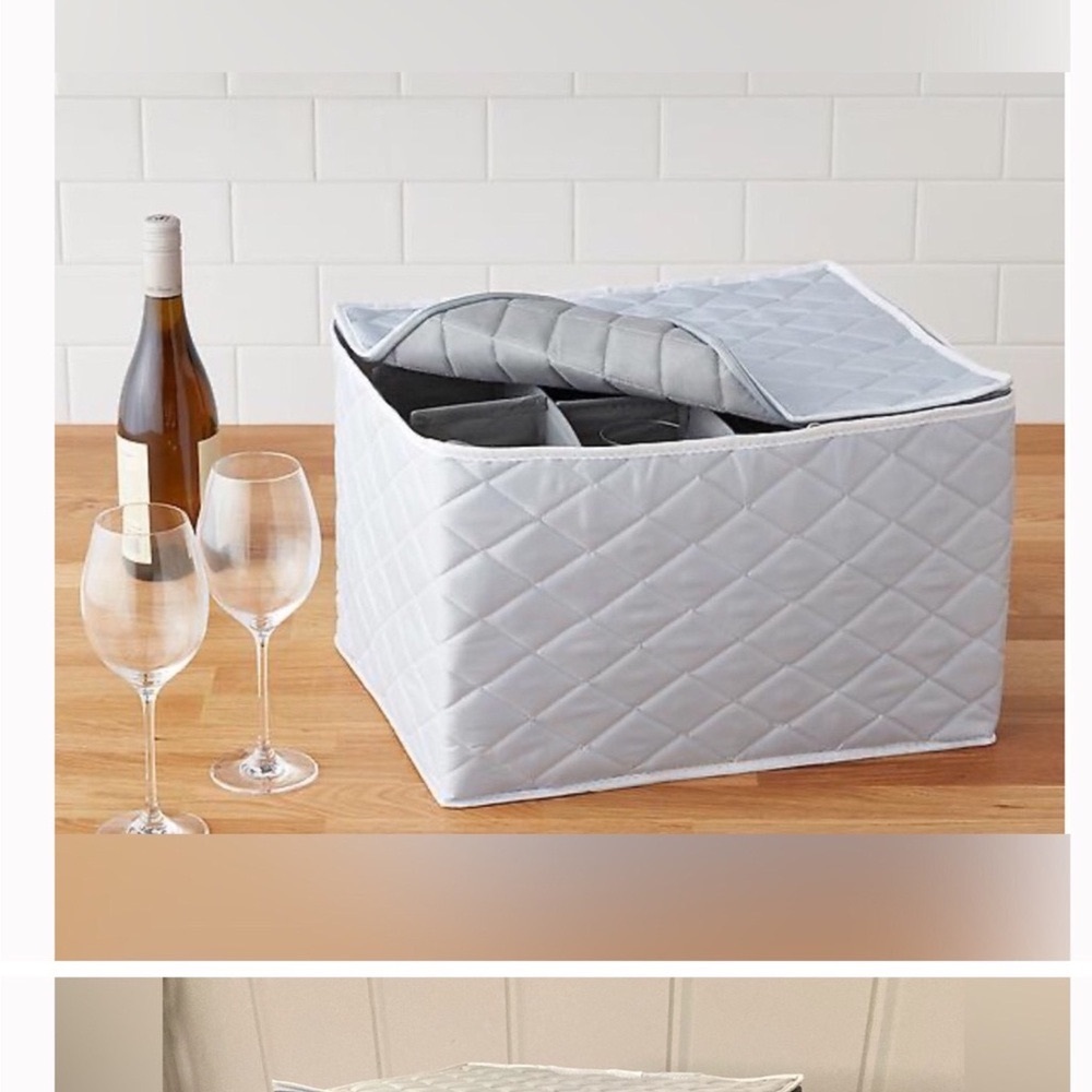 Gray Quilted Storage Box